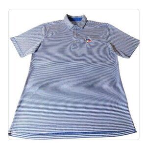 Johnnie-O Prep Formance Toronto Blue Jays Men's Polo Golf Stripped Shirt  Size L
